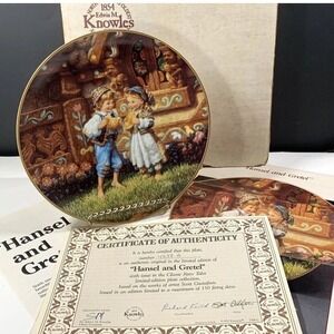 Edwin M Knowles Hansel Gretel Collector Plate Scott Gustafson 1992 4358B 8.5"